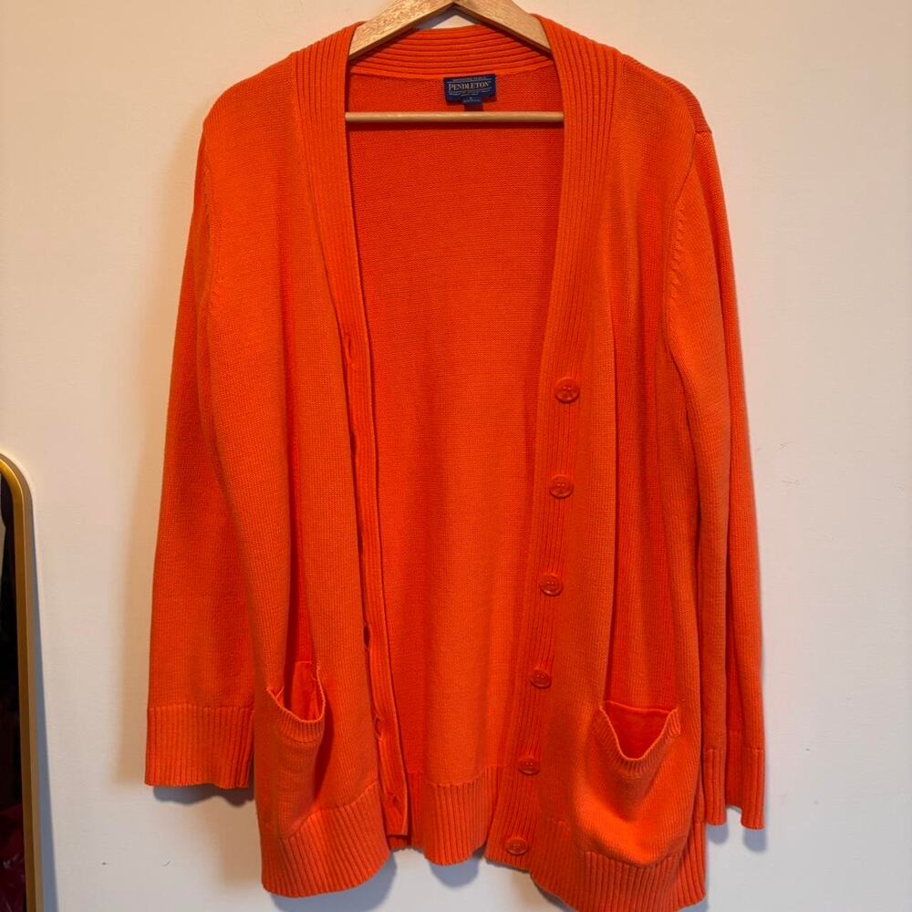 VTG orange cardigan sweater
